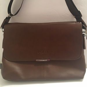 Polo Messenger Brown Leather Messenger Bag Purse